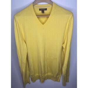 Banana Republic Yellow Cotton Cashmere V-Neck Sweater Men’s Size L Tall